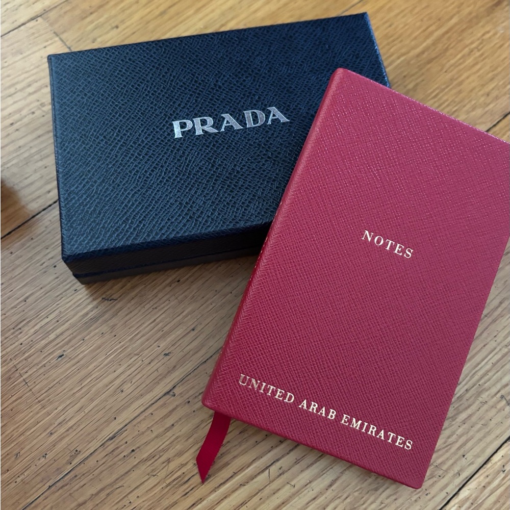 Prada Red leather United Arab Emirates Dubai Notebook Collection with box